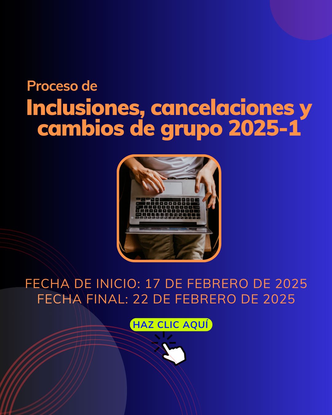 Cambios de horario, inclusiones y cancelaciones 20251 - UNICIENCIA