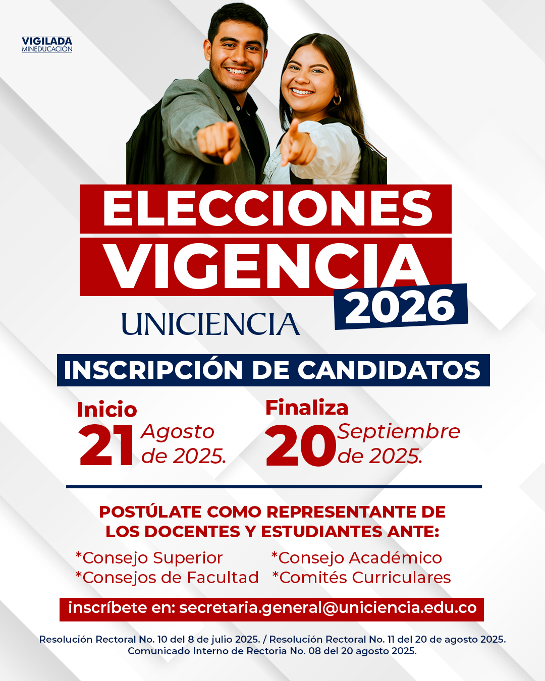 Elecciones Vigentes 2026 | UNICIENCIA