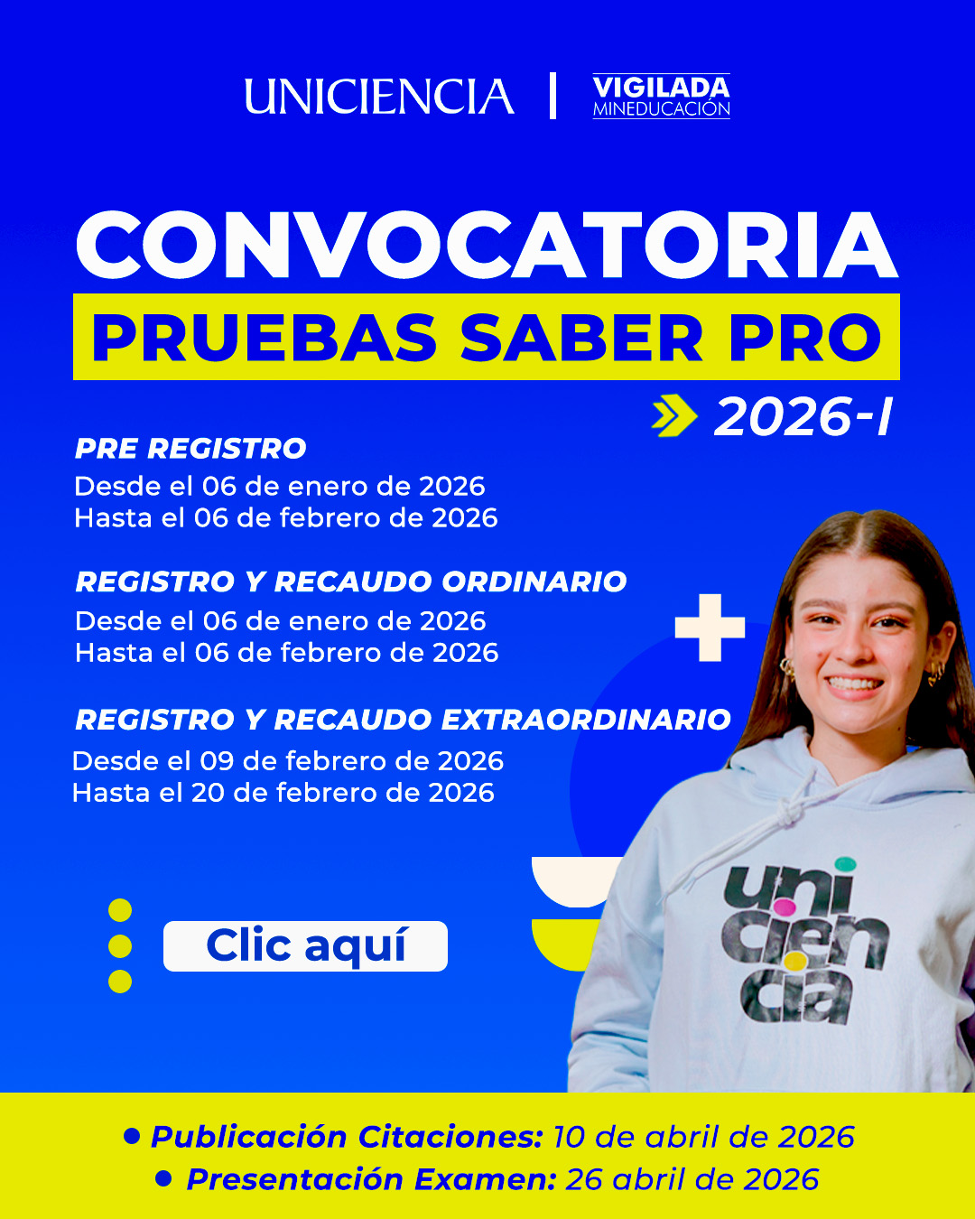 Convocatoria Pruebas Saber Pro 2026 | UNICIENCIA