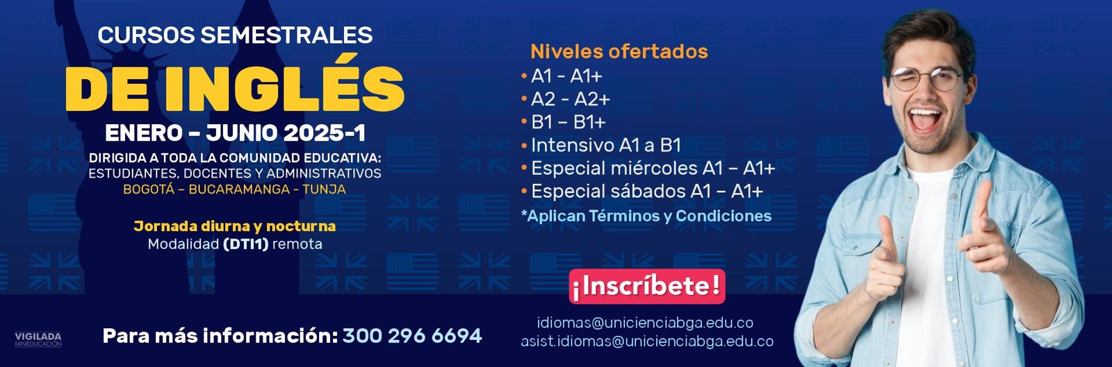 Cursos semestrales de inglés - 20251 UNICIENCIA