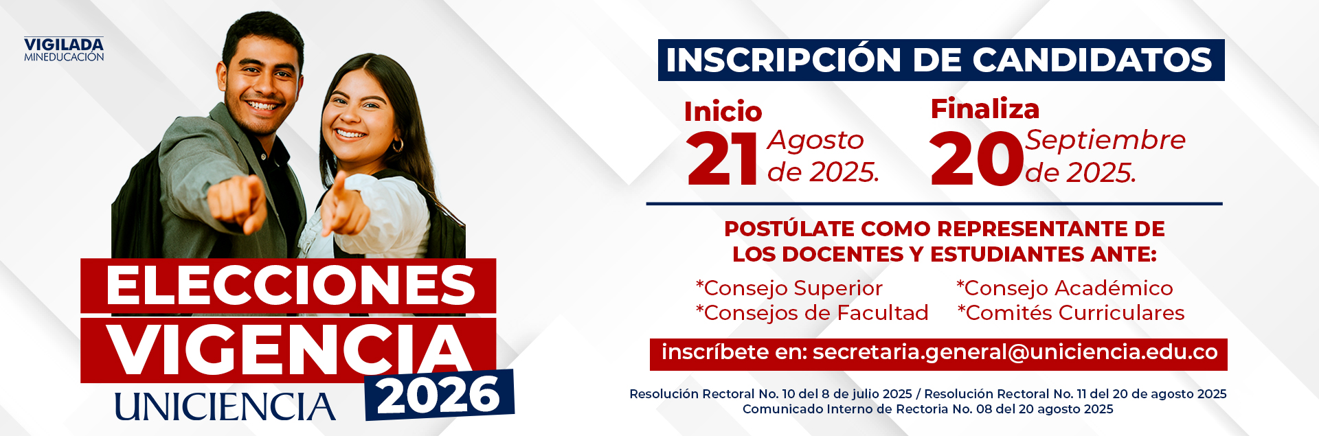 Elecciones Vigentes 2026 | UNICIENCIA
