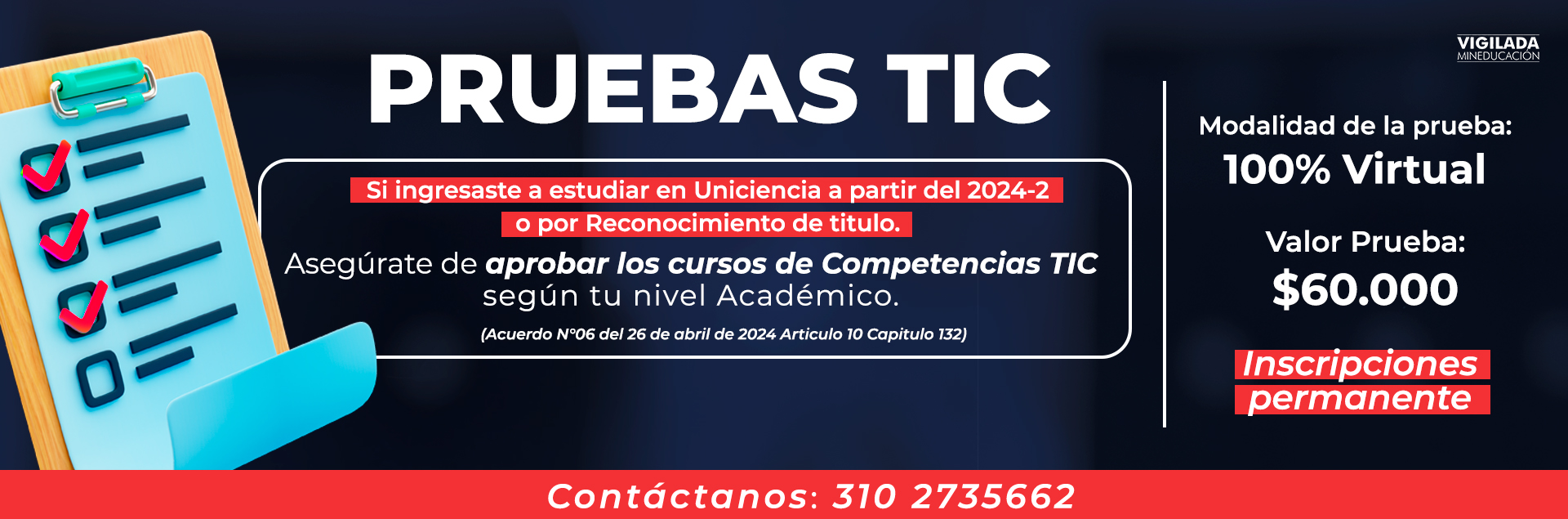 Pruebas TIC Virtual | UNICIENCIA